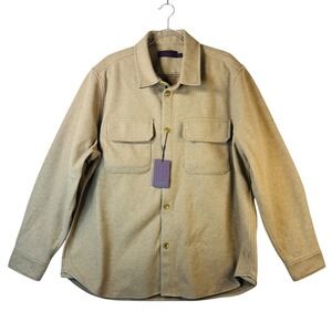 Hudson Wellesley Mens Khaki Button Down Overshirt Shirt Jacket Shacket XXL NWT‎